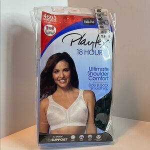 Playtex Bkack Ultimate Comfort Bra Full Coverage 48C NWT